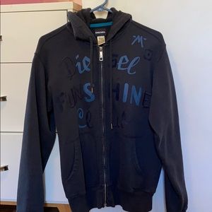 Navy Diesel zip up hoodie sweatshirt